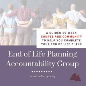 view from behind of group of eight people linked in a line with arms wrapped around each other